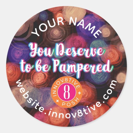 抽象芸術円Innov8ポジティブPoshラベル ラウンドシール (正面)