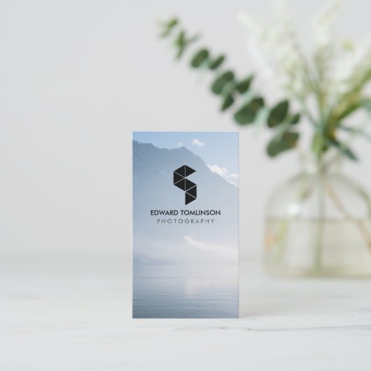 抽象芸術写真のロゴ（黒） 名刺 (スタンド正面)