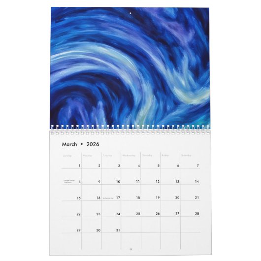 抽象芸術写真アートカレンダー カレンダー (3月 2026)