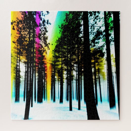 抽象芸術冬のブラリカラフルザードドリーム ジグソーパズル (横)