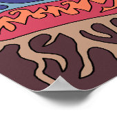 抽象芸術冬の木の火と水 ポスター (角)