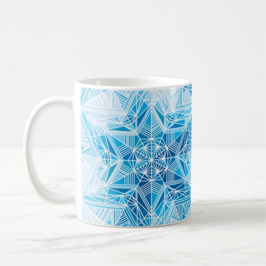 抽象芸術凍っていスター雪かき コーヒーマグカップ (左)