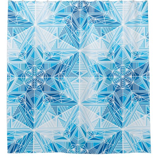 抽象芸術凍っていスター雪かき シャワーカーテン (正面)