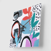 抽象芸術出張 スクエア壁時計 (傾斜)