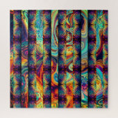 抽象芸術分割されたレイヤードアサイケデリックートワーク ジグソーパズル (縦)