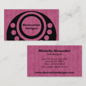 抽象芸術分析コード、名刺、明るい赤紫色 名刺 (正面/裏面)