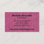 抽象芸術分析コード、名刺、明るい赤紫色 名刺 (裏面)