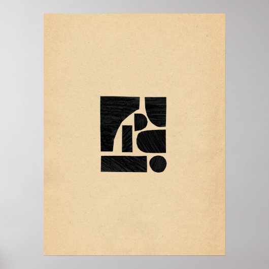 抽象芸術切り出し図形 ポスター (正面)