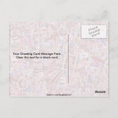 抽象芸術切手と拡大鏡 ポストカード (裏面)