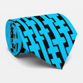 抽象芸術列 – スカイブルー（黒） ネクタイ (ロール)