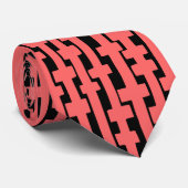 抽象芸術列 – トロピカルピンクonブラック ネクタイ (ロール)