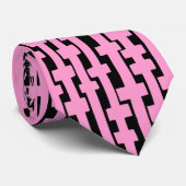 抽象芸術列 – ピンクと黒 ネクタイ (ロール)