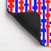 抽象芸術列 – 白の赤と青 マウスパッド (コーナー)