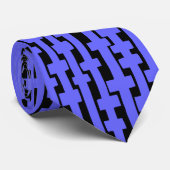 抽象芸術列 – 電気青(黒) ネクタイ (ロール)
