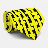 抽象芸術列 – 黄色(黒) ネクタイ (ロール)