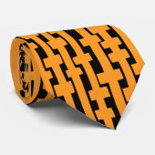 抽象芸術列 – 黒のオレンジ色 ネクタイ (ロール)