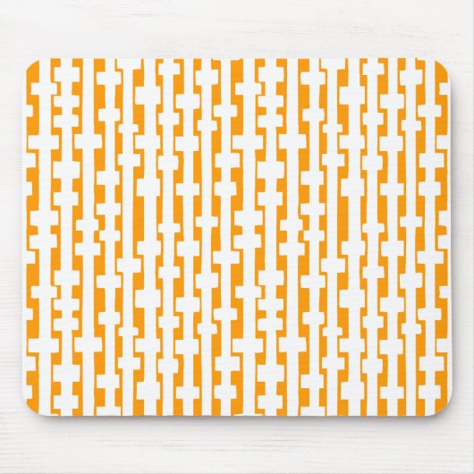 抽象芸術列 – Lt Orangeの白 マウスパッド (正面)