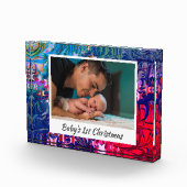 抽象芸術初めてのクリスマスベビー フォトブロック (右)