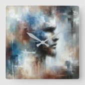 抽象芸術前衛兵 スクエア壁時計 (正面)