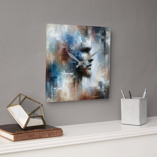 抽象芸術前衛兵 スクエア壁時計 (オフィス)