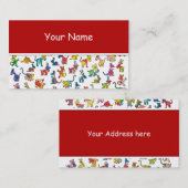 抽象芸術動物のパタ子供へーン+あなたのバックガー。 名刺 (正面/裏面)