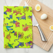抽象芸術動物パターンタイル キッチンタオル (四つ折り)