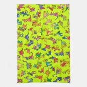 抽象芸術動物パターンタイル キッチンタオル (縦)