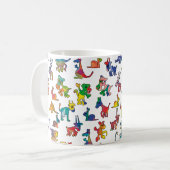 抽象芸術動物パターンタイル コーヒーマグカップ (正面左)
