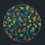 抽象芸術動物パターンタイル ダーツボード<br><div class="desc">抽象芸術パターンタイルデザインby EDDA Frehlich / EDDArt |基本：熱狂するア違うート好きの動物</div>