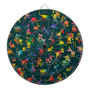 抽象芸術動物パターンタイル ダーツボード