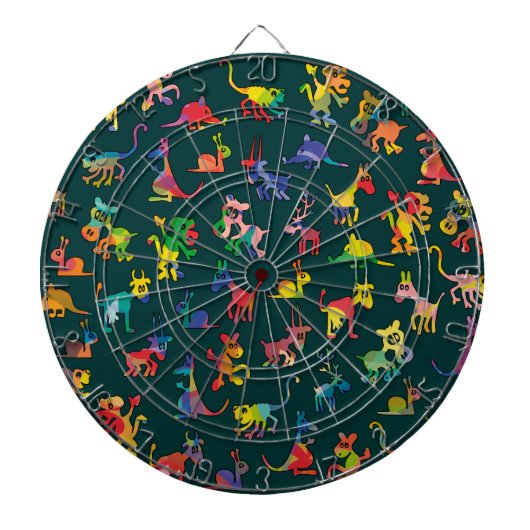 抽象芸術動物パターンタイル ダーツボード (正面)
