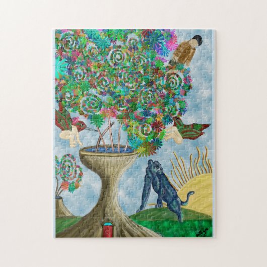 抽象芸術動物フローラ ジグソーパズル (縦)