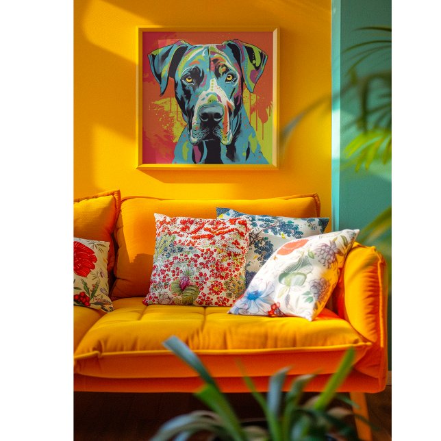 抽象芸術動物、グレート・ダン メタルプリント (クリエイターアップロード済み)