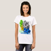 抽象芸術動的幾何学組成 Tシャツ (正面フル)