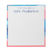 抽象芸術勾配コーラルブルー縁ど ノートパッド (正面)