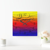 抽象芸術勾配 スクエア壁時計 (ホーム)