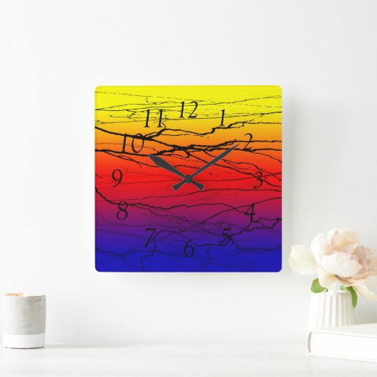 抽象芸術勾配 スクエア壁時計 (ホーム)