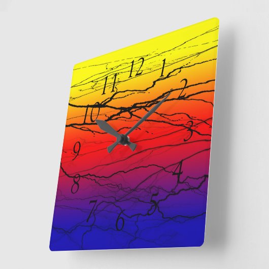 抽象芸術勾配 スクエア壁時計 (傾斜)