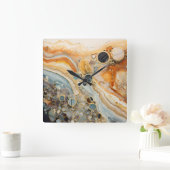 抽象芸術化石壁時計 スクエア壁時計 (ホーム)