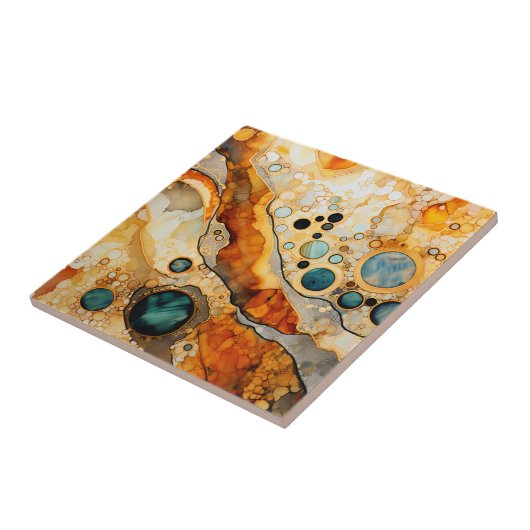 抽象芸術化石 タイル (側面)