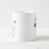抽象芸術北欧幾何デザイン ジャンボコーヒーマグカップ (正面)