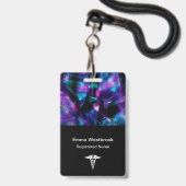 抽象芸術医モダン療登録ナース名 バッジ (ストラップ付き表面)