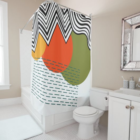 抽象芸術半モダン世紀 シャワーカーテン (インサイチュ)