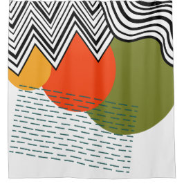 抽象芸術半モダン世紀 シャワーカーテン