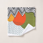 抽象芸術半モダン世紀 バスタオルセット (ウォッシュタオル)