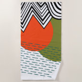 抽象芸術半モダン世紀 ビーチタオル (正面)