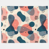 抽象芸術半モダン世紀 フリースブランケット (正面(横))