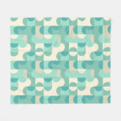 抽象芸術半モダン円Op FusionアートパターンFl フリースブランケット (正面(横))