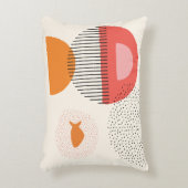 抽象芸術半円ドット魚枕16" x 12" アクセントクッション (正面(垂直))