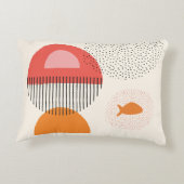 抽象芸術半円ドット魚枕16" x 12" アクセントクッション (裏面)